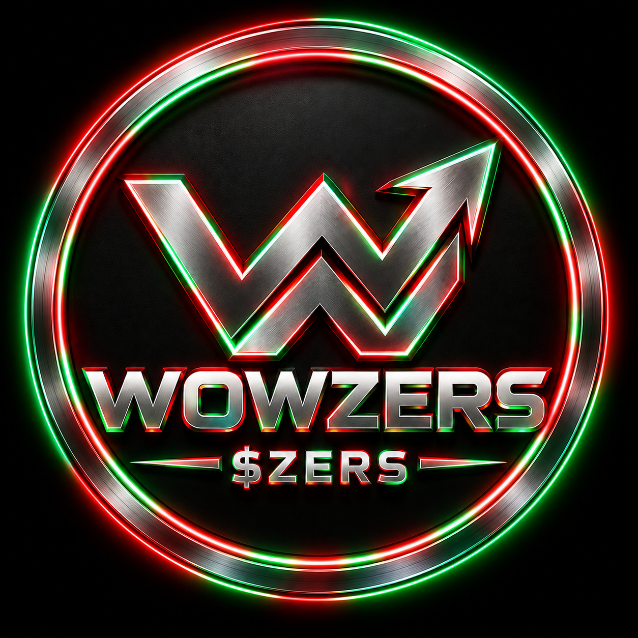 WOWZERS $ZERS neon coin emblem